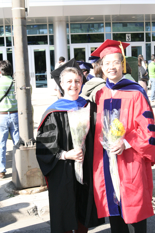 Professor Di Eugenio and Jack at his Ph.D. graduation